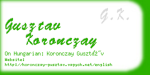 gusztav koronczay business card